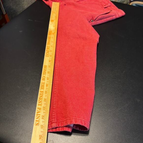 Vintage Liz Claiborne High Rise Straight Wide Leg Pants Women’s Red Denim Size 8 - Picture 6 of 6